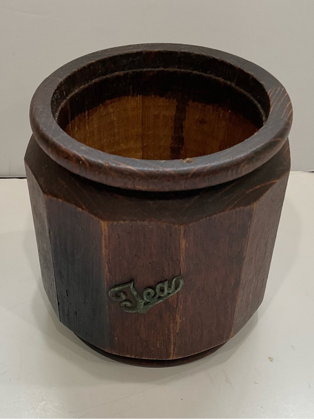VINTAGE WOOD TEA CADDY
